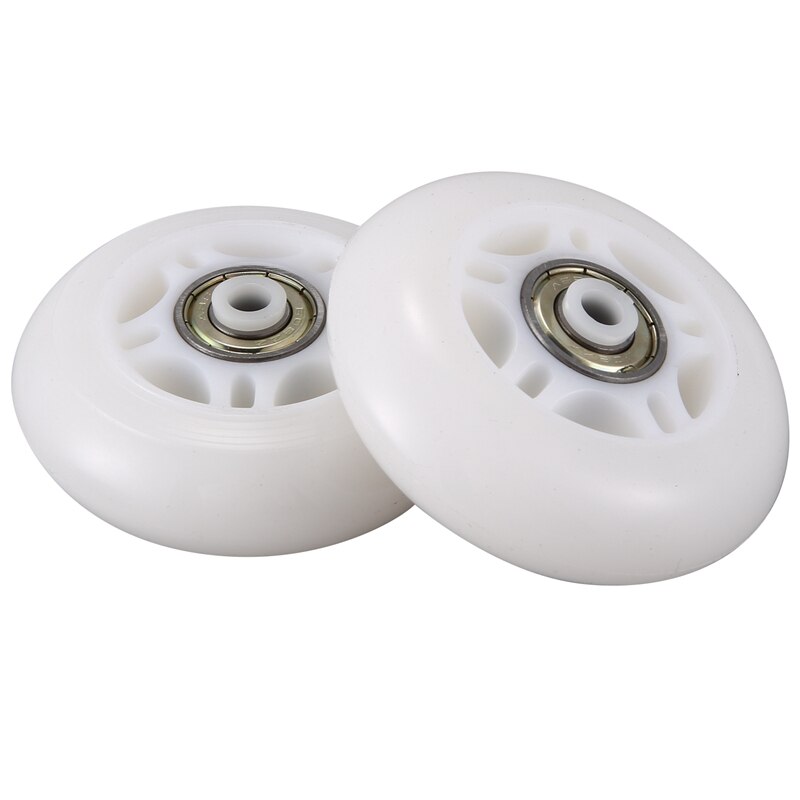 4 Pack Inline Skate Wheels Beginner&#39;s Roller Blades Replacement Wheel with Bearings 70mm White