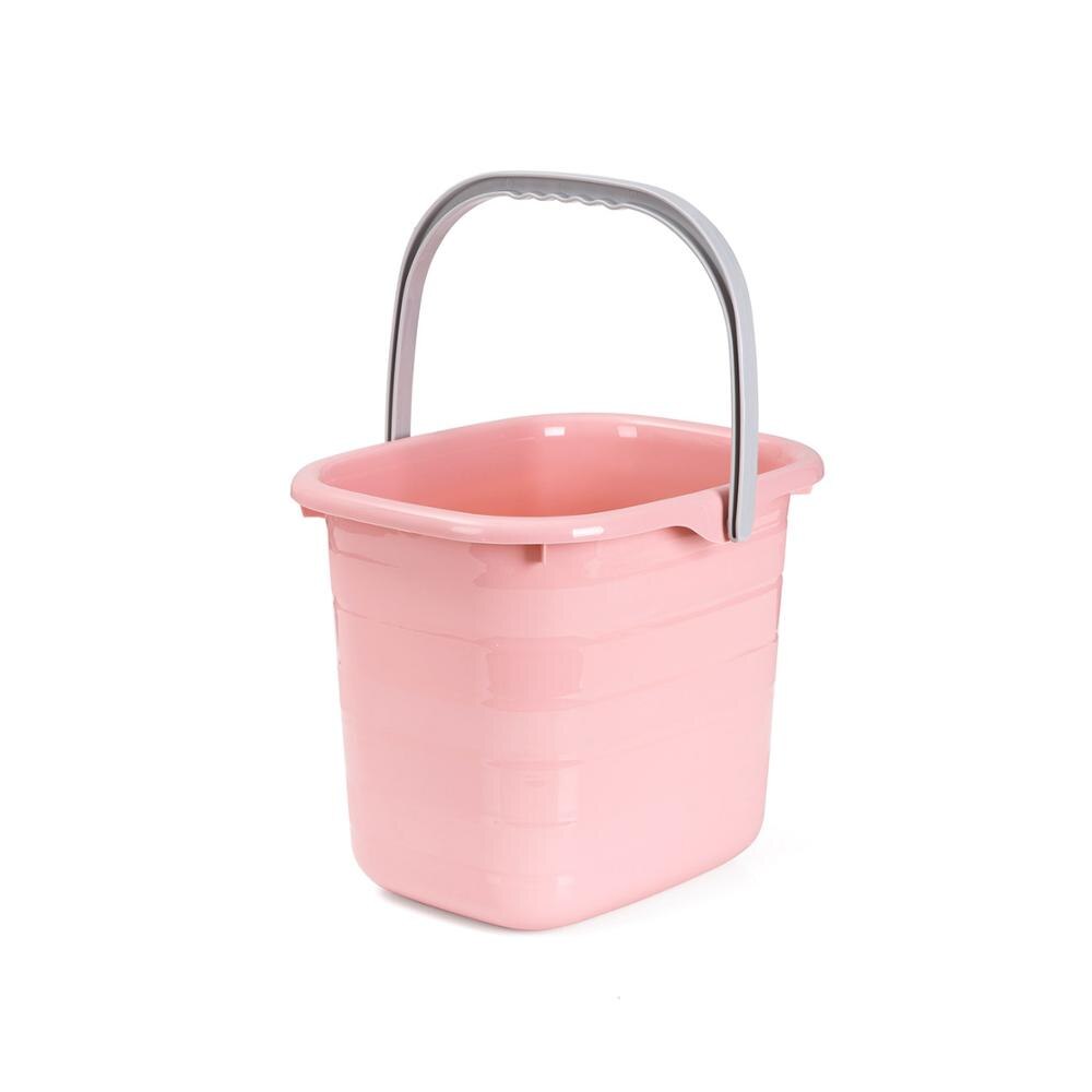 11L Plastic Mop Bucket Bathroom Laundry Buckets Portable Water Container Fishing Car Wash Bucket Large Pail Camping Kitchen: Pink