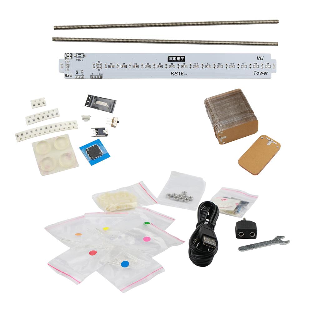 Ghxamp led-tasonäyttö  ks16 musiikkitaajuutta teese-itse sarjat vu torni fantasia kristalli äänipylväs elektroniset tee-se-itse sarjat 1pc