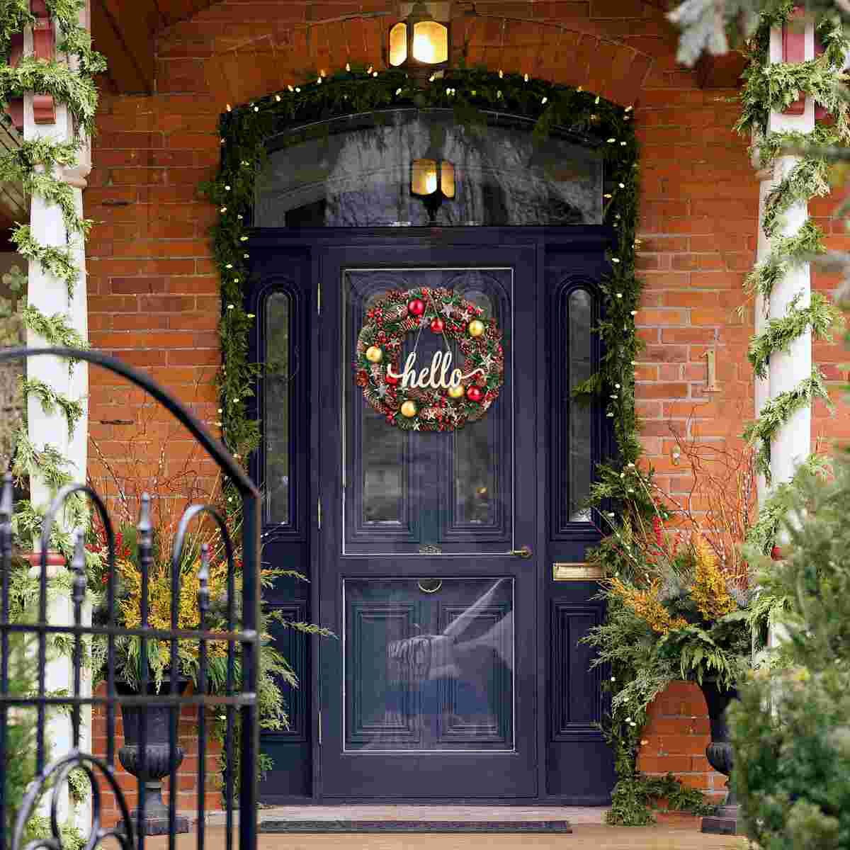 Vosarea Hello Wood Sign Wall Decor Wooden Letters DIY Block Words Sign Wooden Door Art Decoration (35x14x0.5cm)