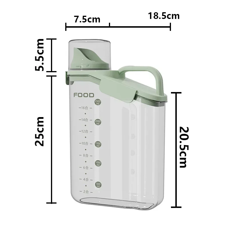 Grandes tasses doseuses à bec verseur pour céréales, stockage compact des aliments secs, transparent, laqué fl.oz, 1,5 l: Rose