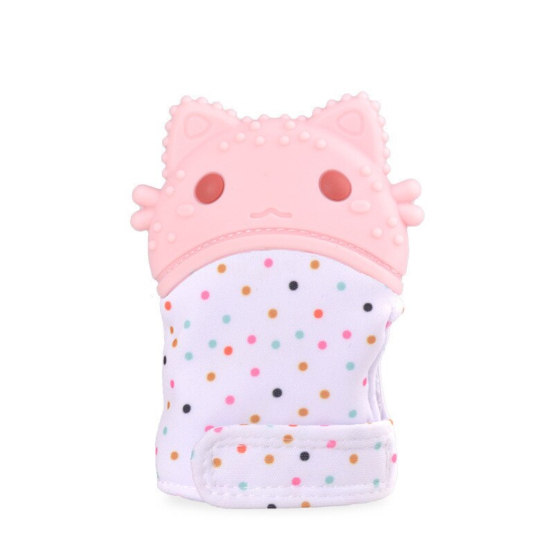 Baby Siliconen Wanten Tandjes Mitten Handschoen Geluid Anti-bite Bijtring Peuter Chewable Verpleging Wanten Bijtring Duim Speelgoed: Glove Teether 4