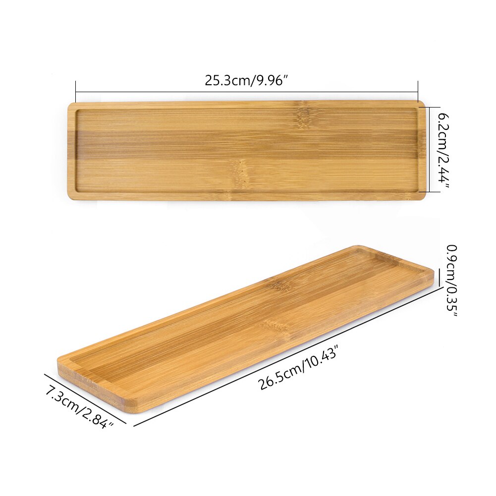 Mini Pflanze Blumentopf Rechteck bilden Bambus Untertasse Anlage Tablett Stand Favor Sukkulenten Topf Fach Einfache Elegante Wohnkultur: 253x62mm