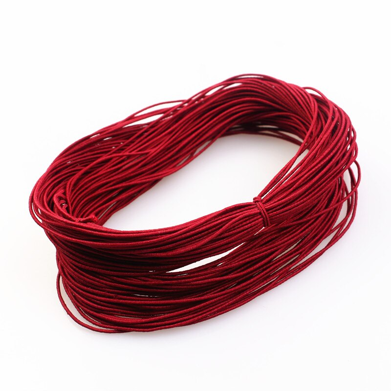 1mm 24M Geflochtene Elastische Schnur Perlen Themen Stretch String Stoff Crafting Schnüre für Schmuck Machen 23 Farben: Wine Red