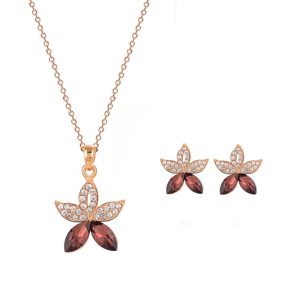 Star Jewelry Sets Stud Earrings Crystal Jewelry Set Rhinestones For Women Pendant Necklace/Earrings/ Sets For Women Wedding