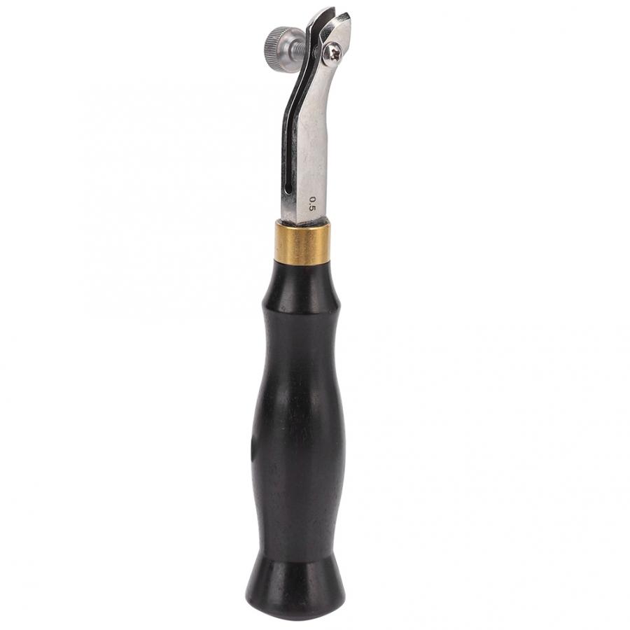 Mango de ébano ajustable de acero inoxidable, borde de goma, prensa Artesanal de cuero, herramienta DIY de borde, goma de borrar, herramienta Artesanal de cuero: 0.5 mm