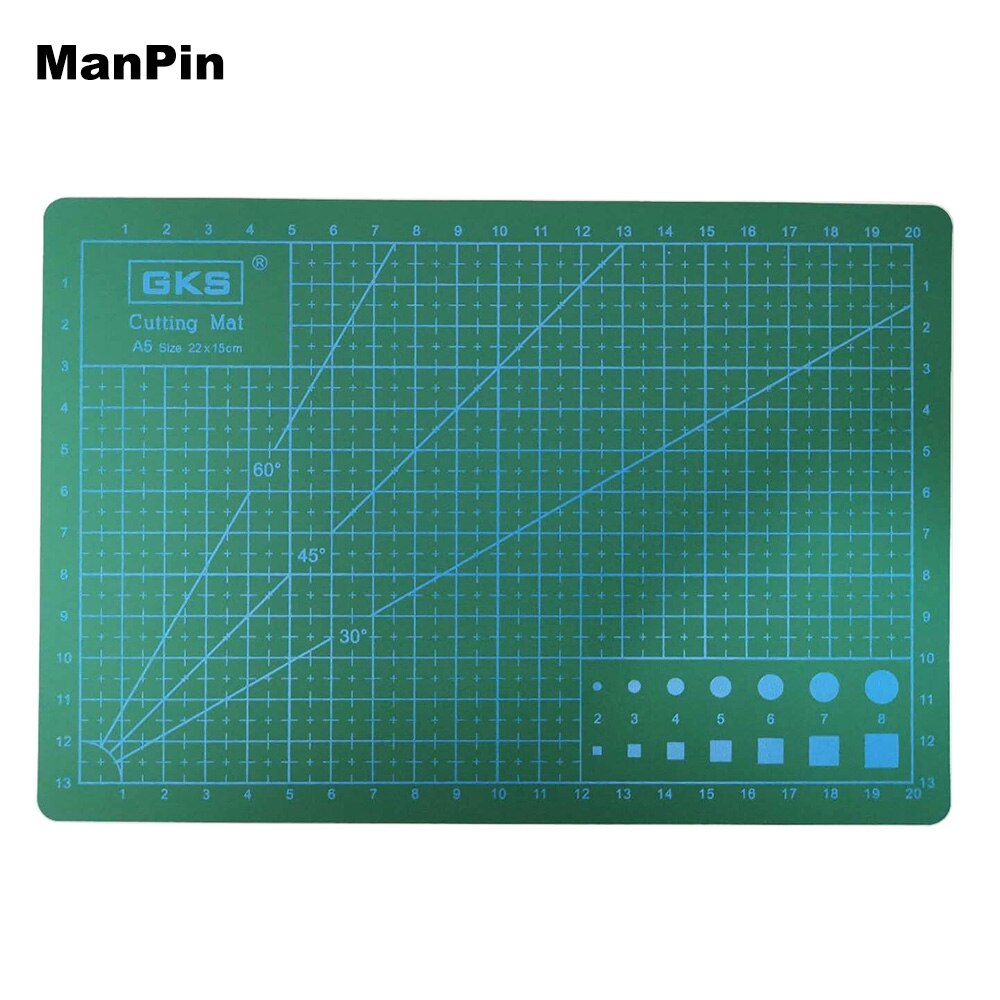 A2 a3 a4 a5 pvc skjærematte bord musematte skulptur manuell hjemmearbeid gjør-det-selv-brett lappeverktøy tosidig holdbar hvit kjerne: A5 grønne