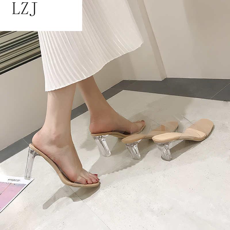 Klare hæle hjemmesko kvinder sandaler sommersko kvinde gennemsigtige høje pumps bryllup jelly buty damskie høje hæle