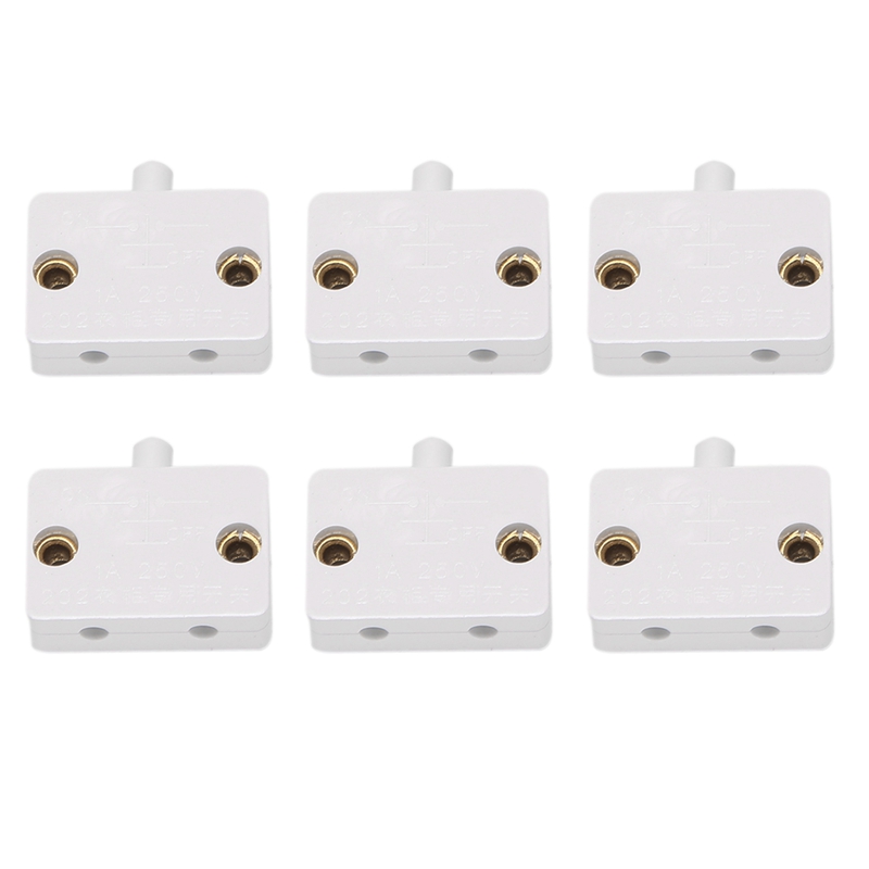 Interruptor LED de puerta de 12 piezas para luz de armario, interruptores de lámpara eléctricos normalmente cerrados, para armario, despensa, blanco