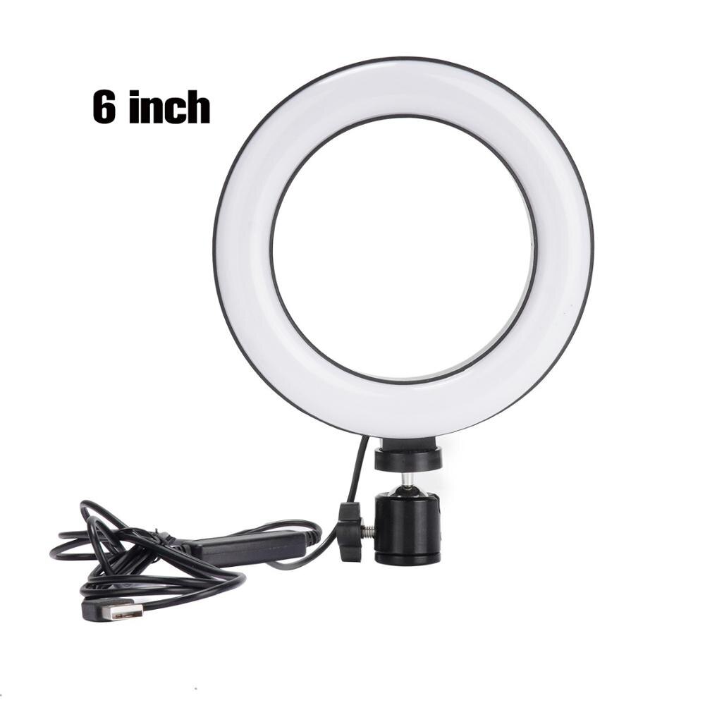 Fotopal 6/10 inch Dimmable Cold Warm 3 Colors LED Studio Camera Ring Light Makeup Lamp Photo Phone Video Light Lamp With Tripods: 6 inch