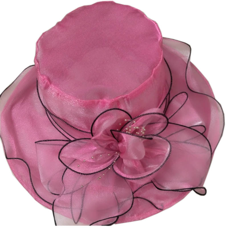 Lady Derby Jurk Kerk Cloche Hoed Boog Emmer Bruiloft Bolhoeden Derby Hoed voor Vrouwen Brede Rand Fedora Formele Kentucky: rose