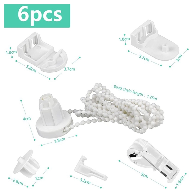 25 mm rolgordijnbeslag kralenkettingkit accessoire rolgordijn schaduw koppelingsbeugelset DIY reparatieset accessoires
