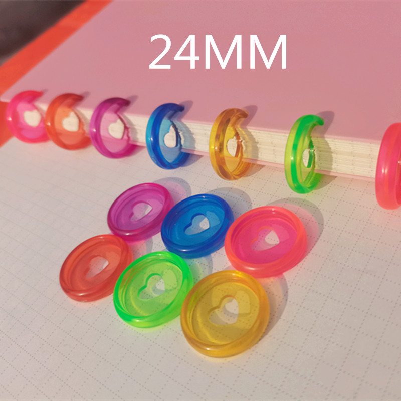 Anillos de encuadernación de plástico, botón de encuadernación de hojas sueltas de amor, Agujero De Seta, bricolaje, botón de encuadernación de anillo de libro de hojas sueltas, 30pcs24mm