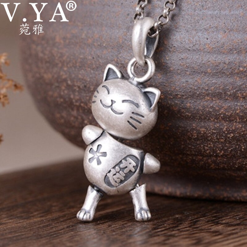 V.YA-Colgante Vintage de actividad para mujer, de Plata de Ley 925, colgante bonito, collar de Simple, joyería fina,