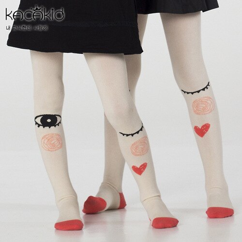 frühling Herbst Strumpfhosen Für Mädchen Baumwolle freundlicher Strumpfhosen Karikatur Gedruckt Strümpfe Strumpfhosen lässig Niedlichen freundlicher Kleidung: rot eyes / 1-3Y