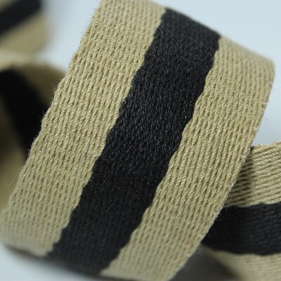 38 Mm Breed Kaki Zwart Kaki Katoen Singels 45 Yards 1.4 Mm Dik Voor Schouderriem Handtas: Khaki black Khaki