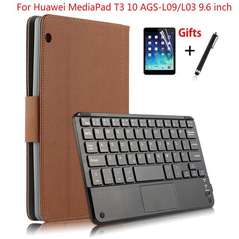 Per Huawei MediaPad T3 10 AGS-L09/L03 9.6 pollici Tablet magneticamente staccabile ABS Bluetooth tastiera custodia in pelle regali