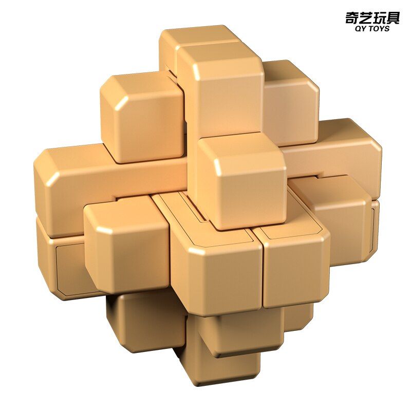 Qiyi Magic Iq Brain Teaser Kong Ming Lock Bundel Set 3D Abs Plastic Elkaar Grijpende Burr Puzzels Game Speelgoed Bamboe Voor volwassenen Kinderen: Sealed lock