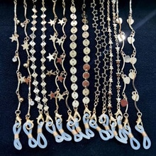 Cadena de cristal antideslizante para mascarillas Unisex, collar de 70cm, correa de protección solar para el cuello, 1 unidad