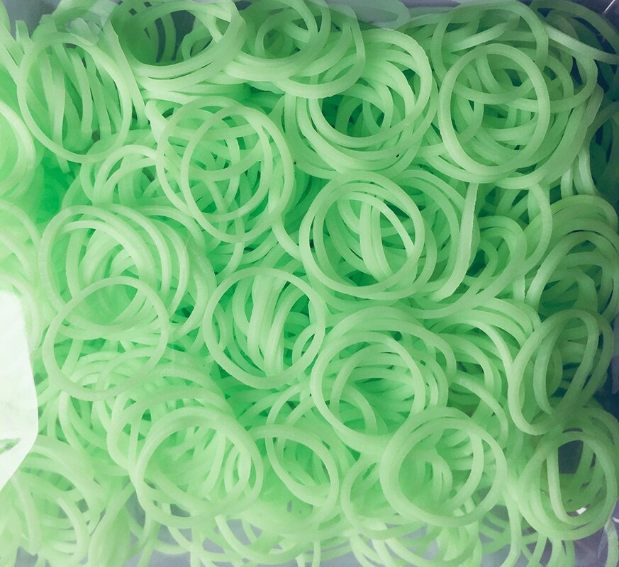 300 Rainbow Rubber Band For Bracelets Necklaces DIY Jewelry Making Handmade Colorful Loom Rubber Bands Accessorie Children: Jelly green