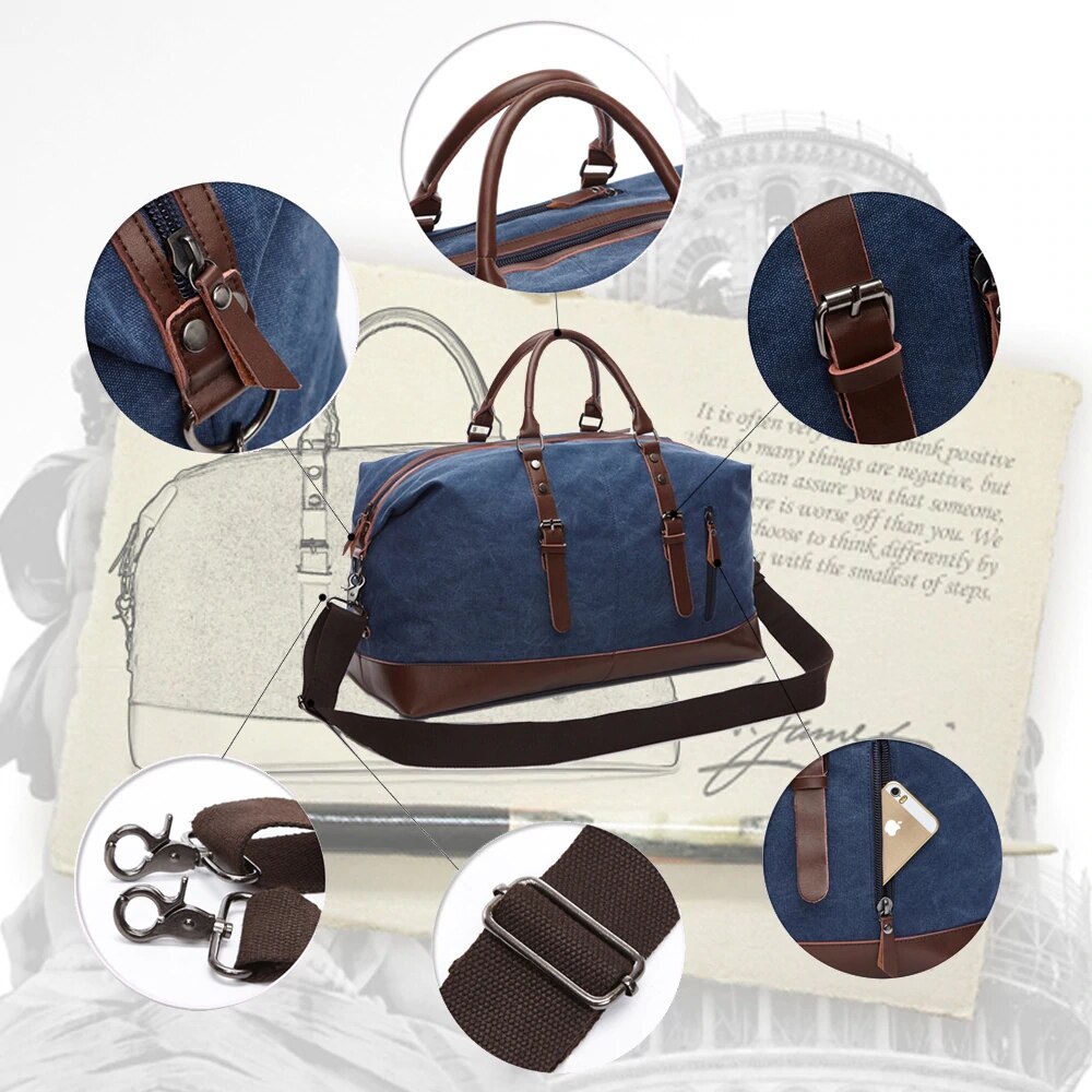 Markroyal Canvas Lederen Mannen Reistassen Handbagage Tassen Mannen Plunjezakken Handtas Reizen Tote Grote Weekend Bag Overnight