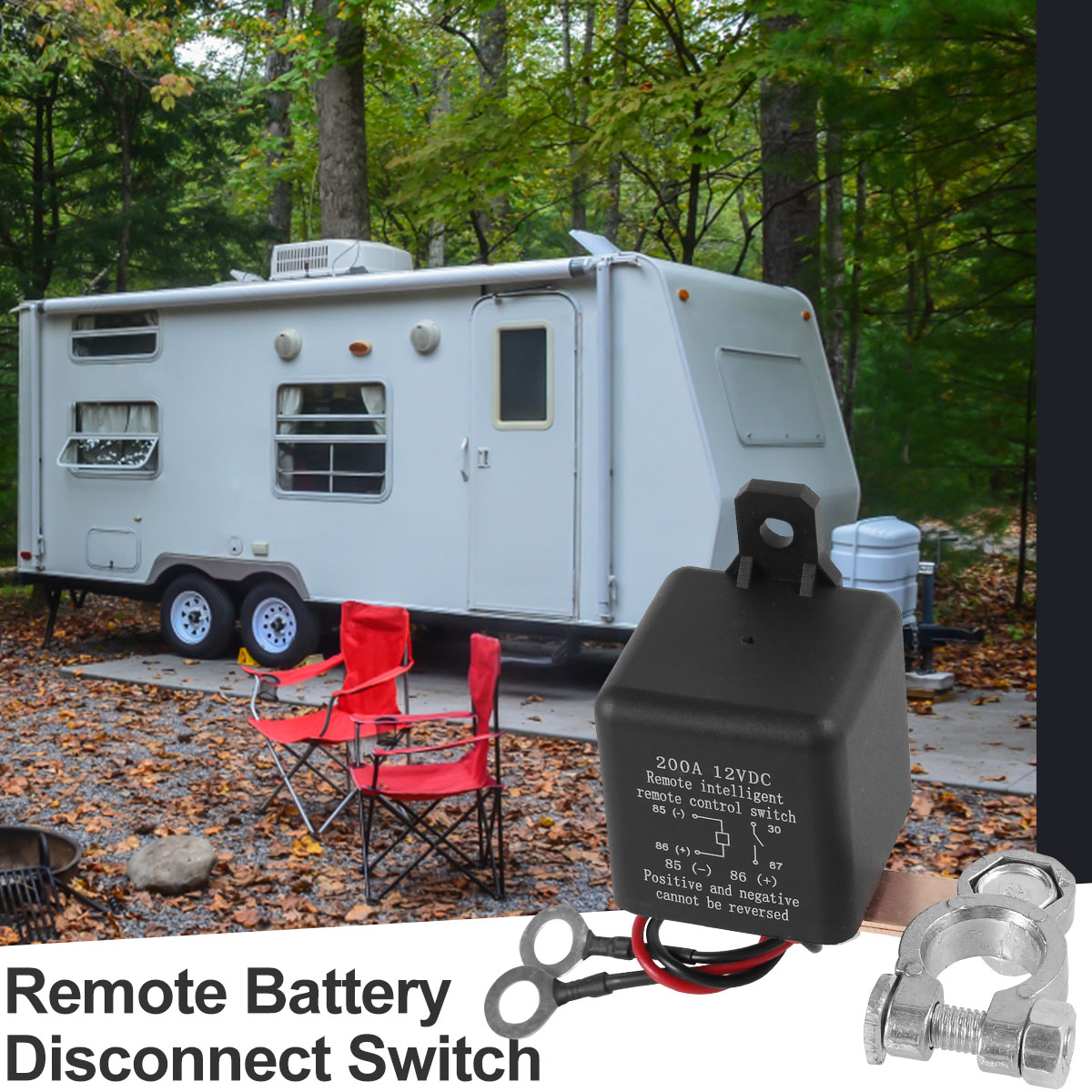 Relé de interruptor de batería de 12V, Control remoto, desconexión de batería, interruptor aislador de corte, interruptor de apagado de batería antirrobo para coche y barco