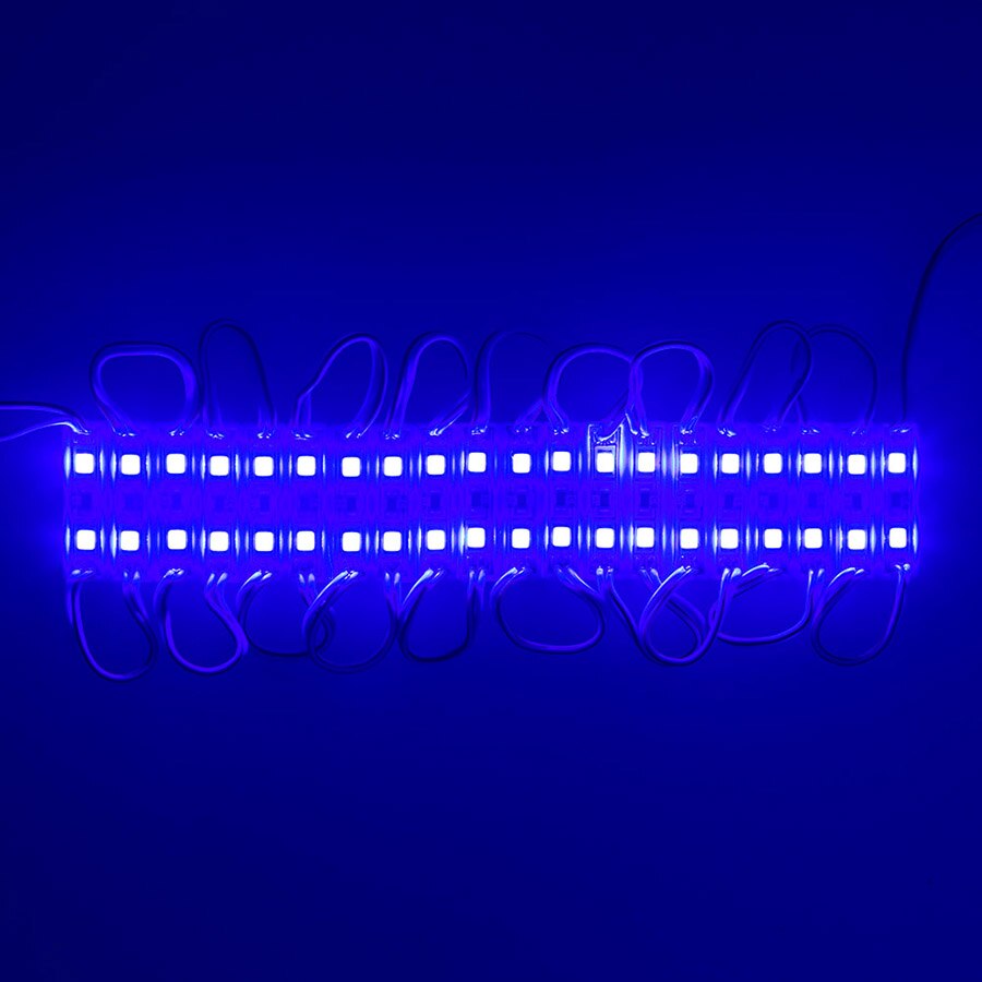 20 piezas-módulo de luz LED de tamaño pequeño, 2835 SMD, 2 LED DC12V, resistente al agua IP65, módulo de iluminación de fondo para tienda, lámparas de tira: Azul