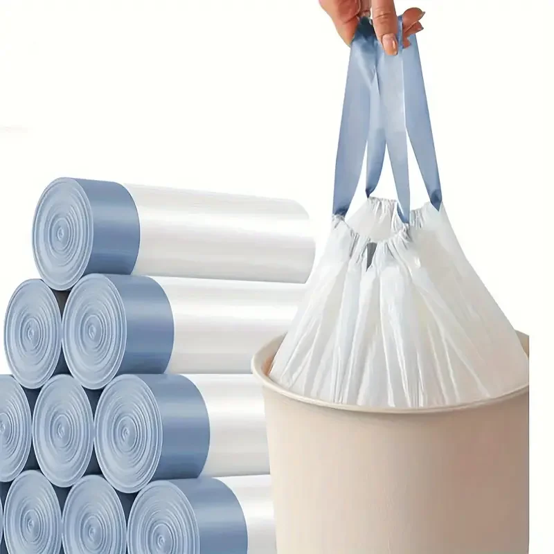 Vuilniszak met trekkoord voor huishoudelijk gebruik, draagbaar, keuken, verdikt, groot, studentenkamer, automatisch sluitend, dikke plastic zak