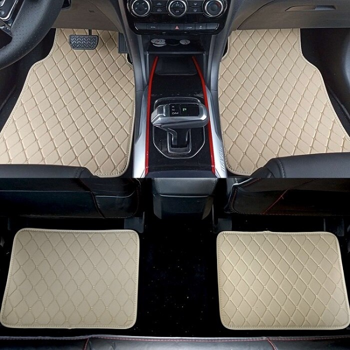 Universele auto vloermatten, auto styling matten voering, geschikt voor alle modellen peugeot 206 207 307 308sw 3008 408 4008 508 rcz: Beige