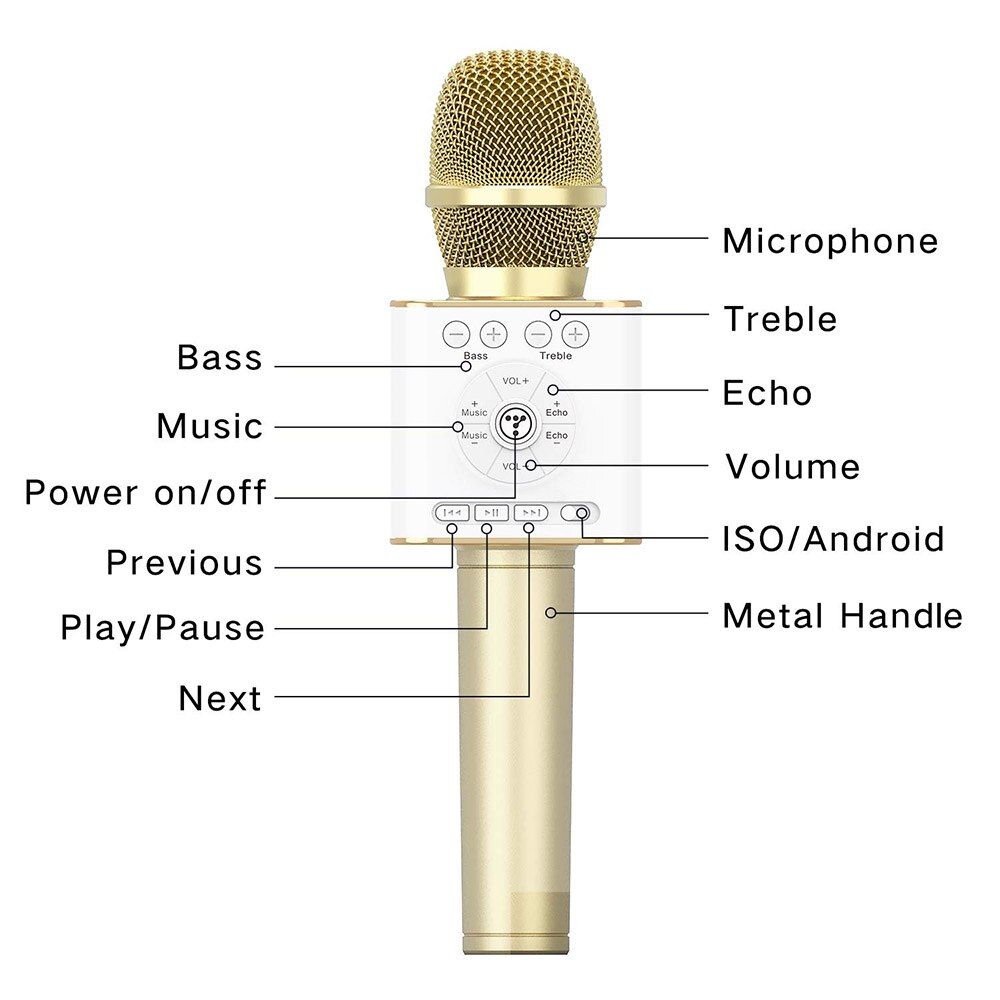 TOSING 04 Wireless Karaoke Microphone BT4.2 Speaker 2-in-1 Handheld Sing Recording Portable KTV Player for iOS/Android
