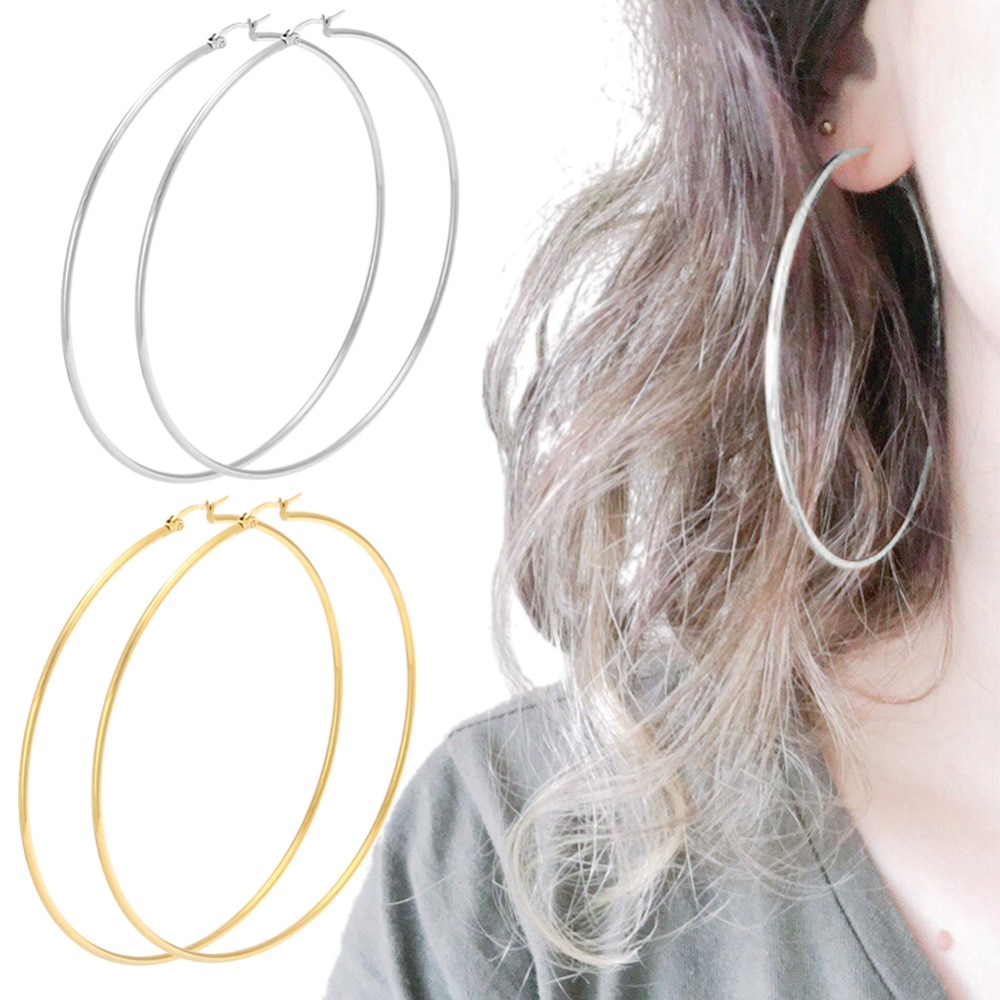 Huge Gold Hoop Earrings for Women Stainless Steel Plated Gold Hooped Earrings for Women Large Hoop Earrings for Women