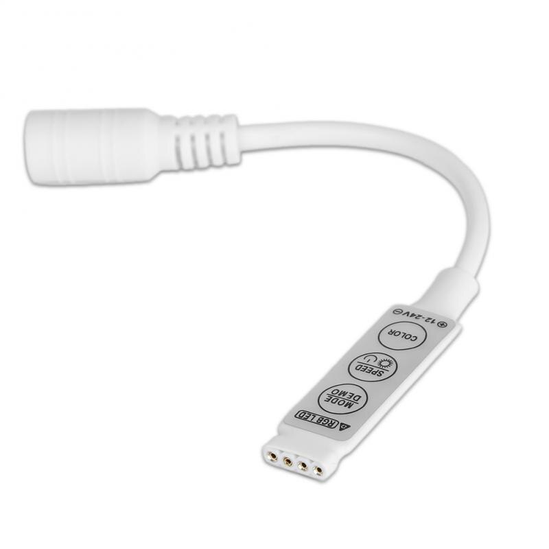 Mini Size DC12V-24V RGB Led Controller Dimmer Mini 3 keys DC Connector Control RGB LED Strip Light