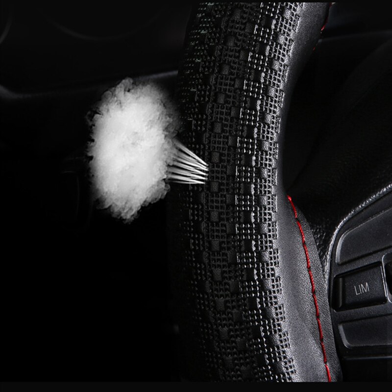Fletning på rattet læder præget ratafdækning fire sæsoner universal bilhjulafskærmning skridsikker slidstærk