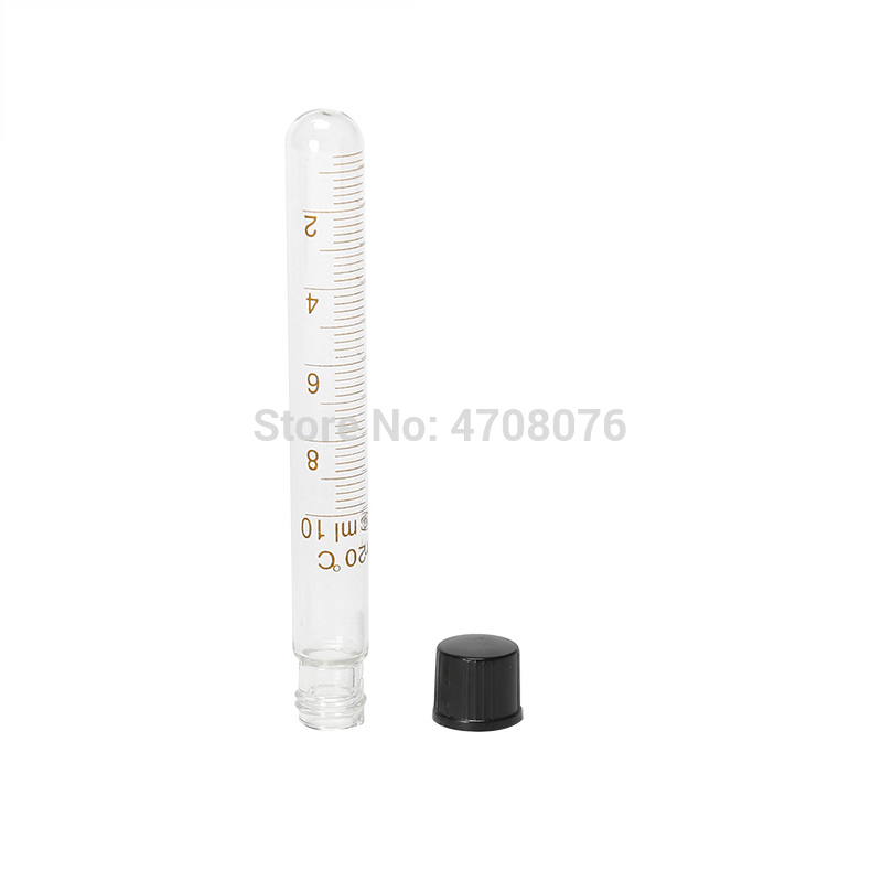10pcs/pack 5-10-15ml Glass Test Tube Centrifuge Tube Round bottom with screw Cap Scale LineGraduated for School Laboratory