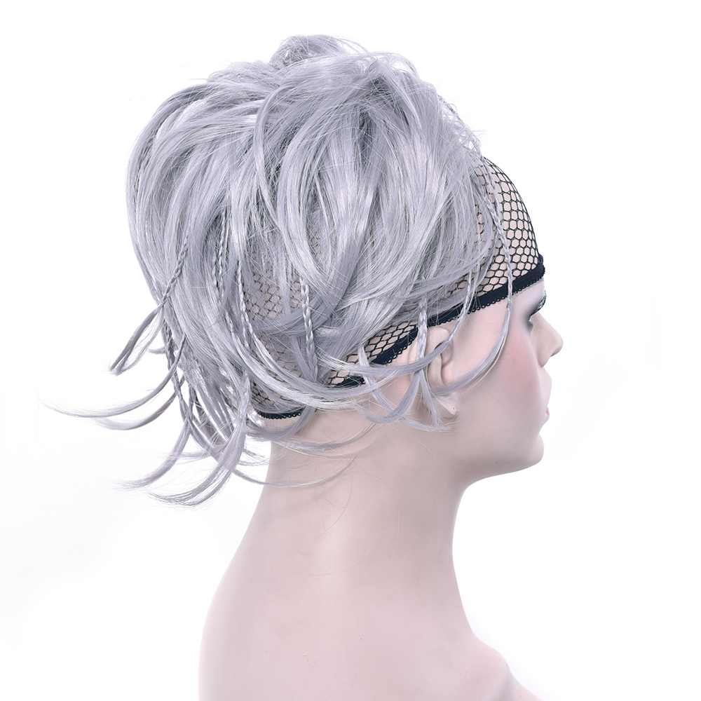 Soowee-Diadema de pelo sintético para mujer, moño, trenza de fibra de alta temperatura, diadema de rodillo