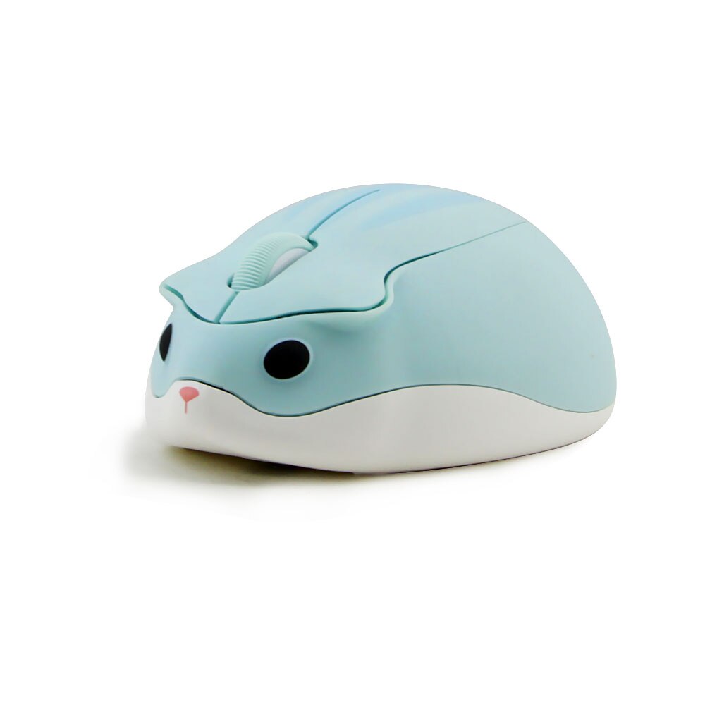 Draadloze Optische Muis Leuke Cartoon Hamster Usb Computer Muizen Kleine Ergonomische Roze Mini 3D Pc Office Muis Voor Kid Meisje Mac: Blauw