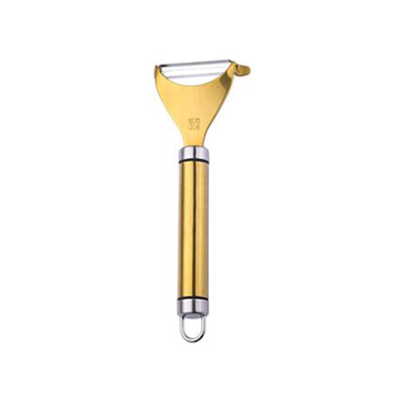 De acero inoxidable pelador de patatas zanahoria pepino cuchillo de pelar fruta raspador de peladora cepilladora de pelar de la herramienta: Y type rose golden