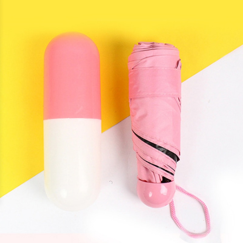Capsule Sun Paraplu Zonwering Zonbescherming Paraplu Dual-Use Mini Vijf