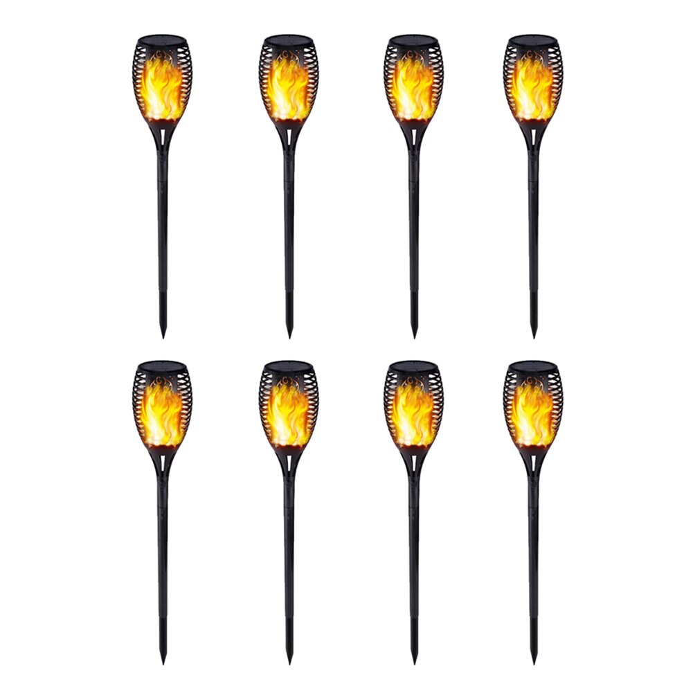 Solar LED Flame Lamp IP65 Waterproof Lawn Flame Flickering Torches Lamp Outdoor Solar LED Fire Light Garden Courtyard Decoration: 8PCS