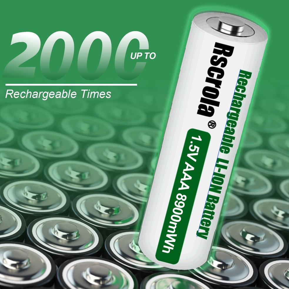 Rscrola Nowe Baterie AAA 8900mWh Akumulatory 3A Przenośne Baterie robić Pilotów Zabawek Dzwonków robić Drzwi Zegarów Gamepadów