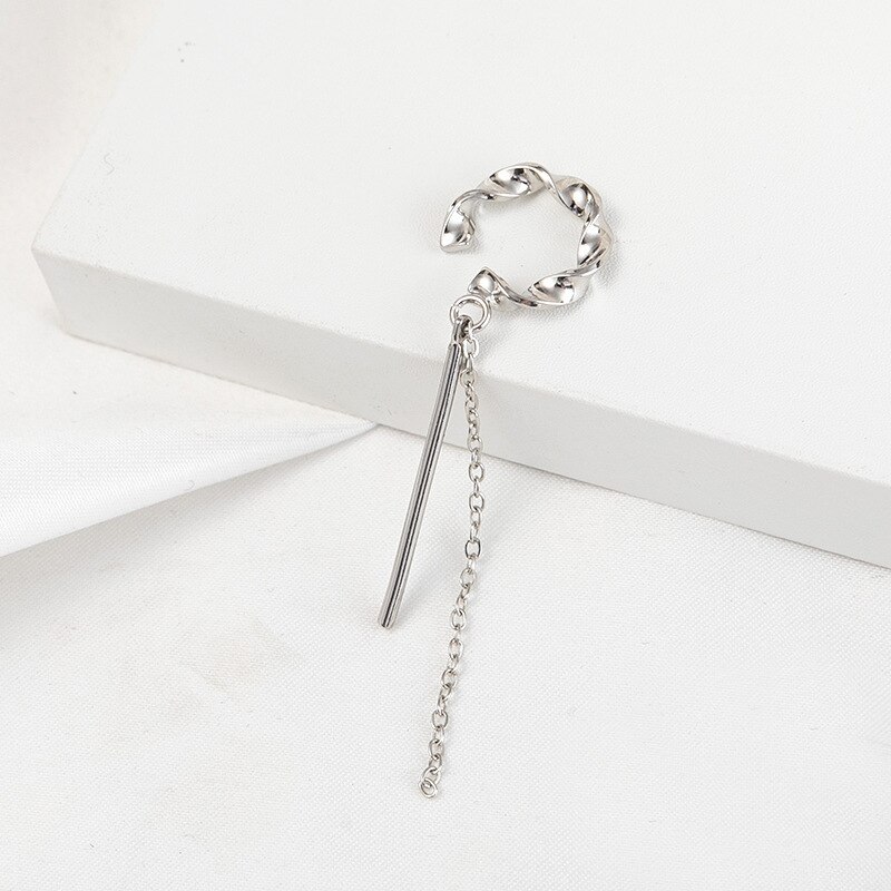 Koreaanse Lange Kwast Oor Manchet Oorbellen Voor Vrouwen Crown Oor Lijn Zoete Kleine Verse C Vormige Ear Bone Clip Mode sieraden 1Pc: style 08