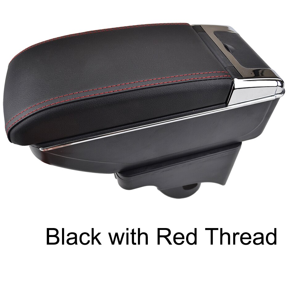 Arm Rest For VW Golf 6 08-13 Mk6 Jetta 5 06-11 Vento Wagon Dual Layer Armrest Center Console Storage Box Cup Holder: Red thread