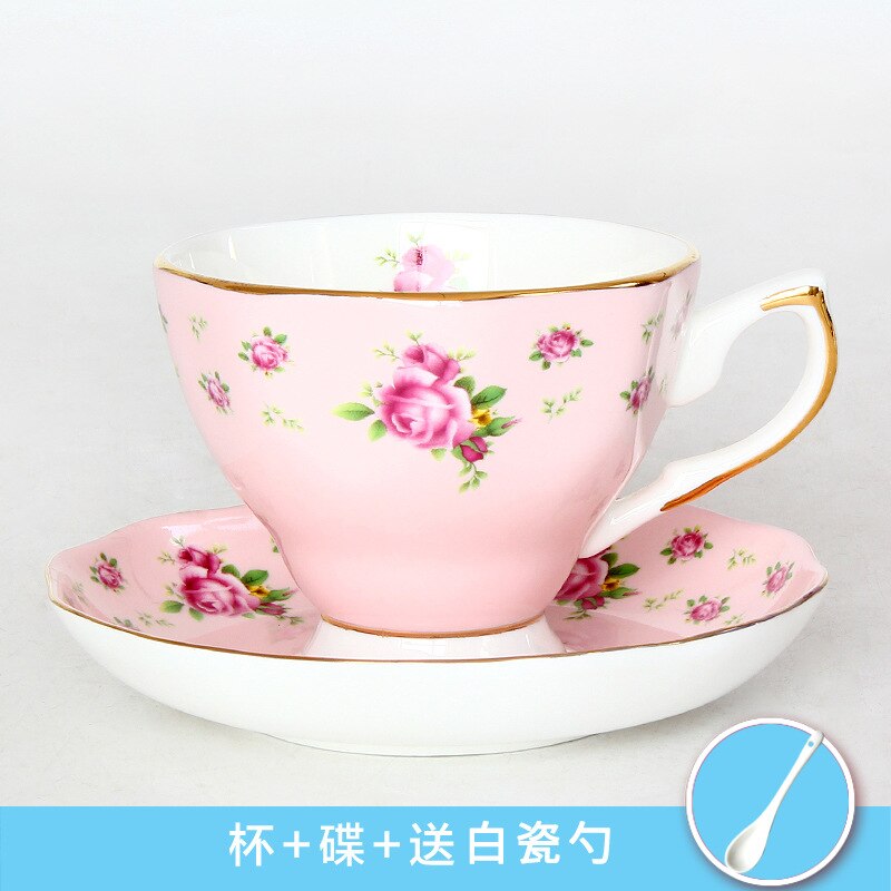 British Flower Pattern Afternoon Tea Cup Set Luxury Bone China Coffee Cup Europe Porcelain Ceramic Mug Cafe Party Drinkware: 14