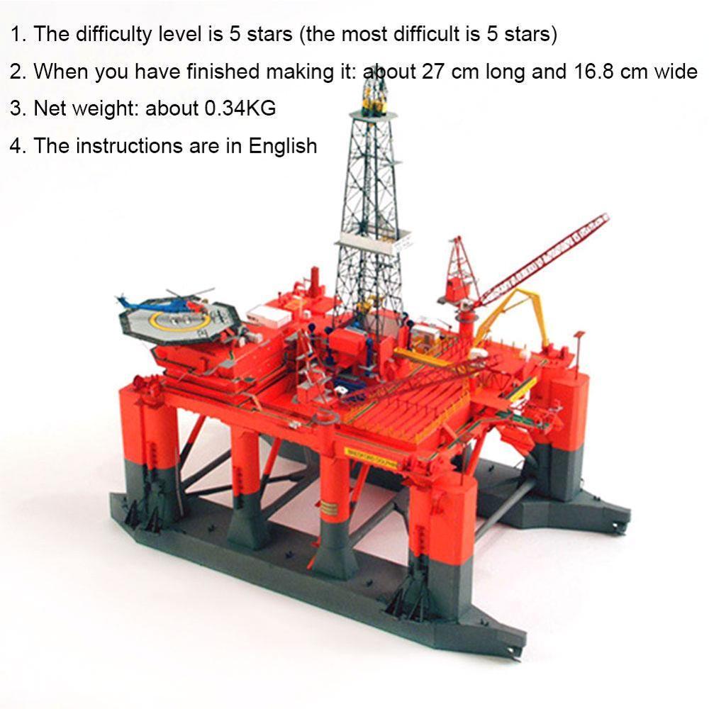 1:400Scale Norway Bredford Dolphin Offshore Drilling Oil Handcraft Paper Handmade Puzzles Kit Paper Model DIY Toy Drilling R3B2