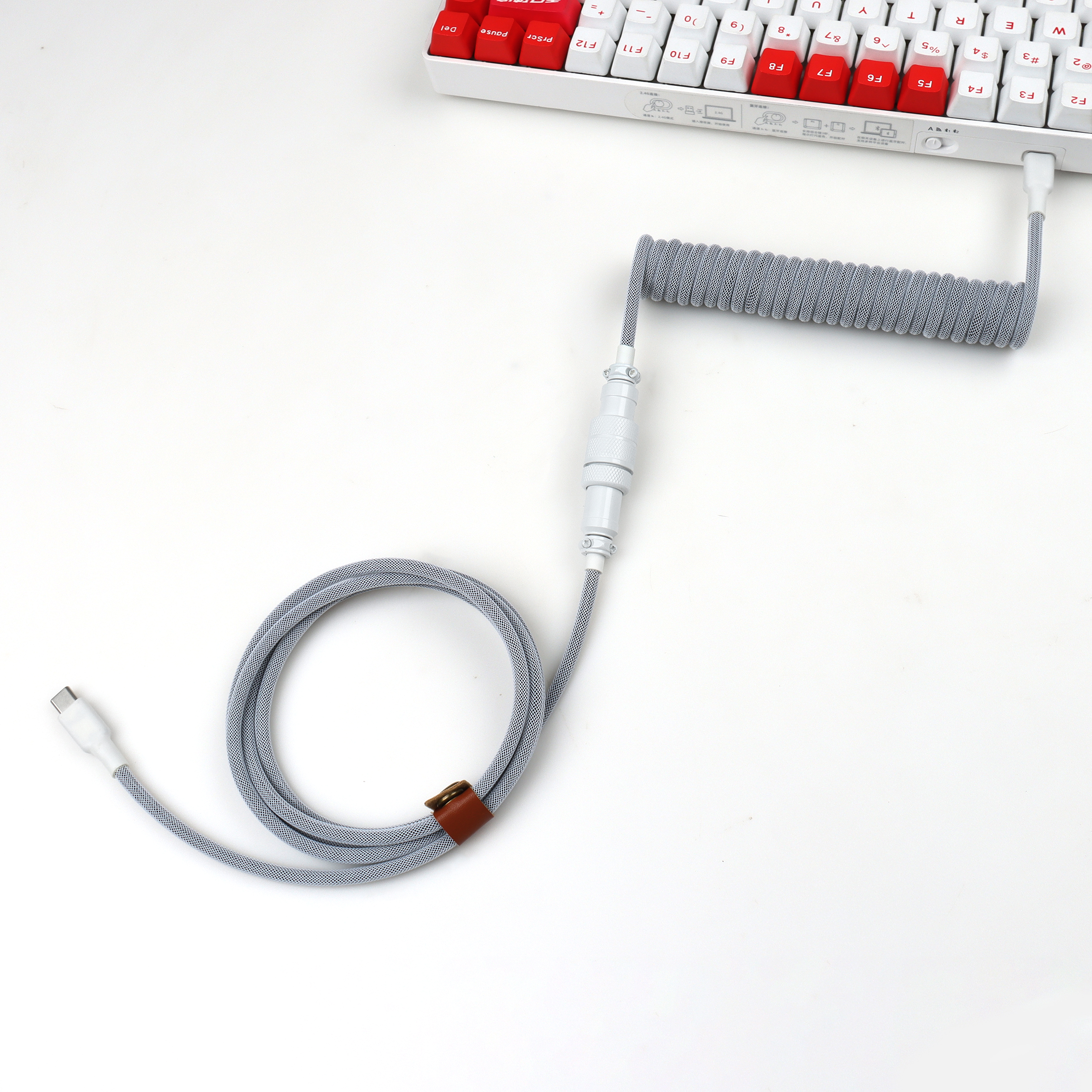Cable en espiral estilo C a C, teclado mecánico tipo C, Cable de datos Usb C, conector de aviación para ordenador de escritorio de aviador GX16