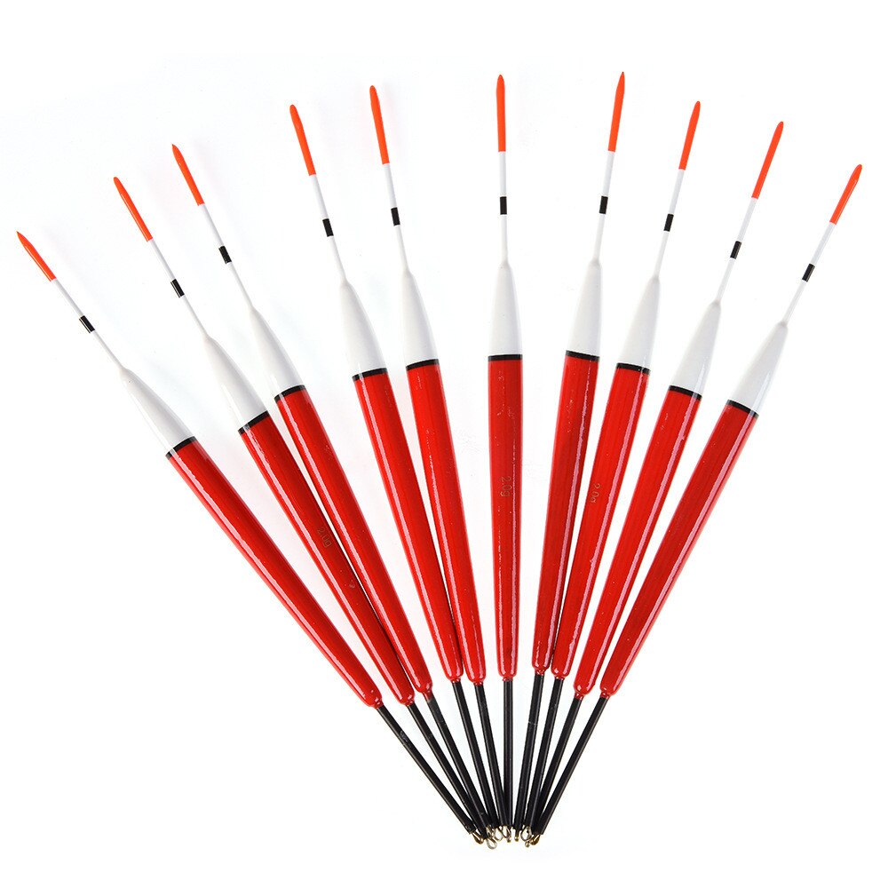 10pcs/Set Fishing Floats Buoy Vertical Drift Floats For Fish Tackle Carp Fishing Floats Set Buoy Bobber 3 Style: Red