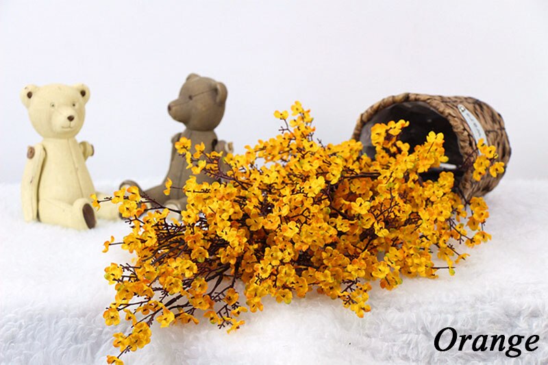 Kunstig baby ånde enkelt blomst simulation hjem bryllup dekoration simulation blomst brud holder blomster: Orange