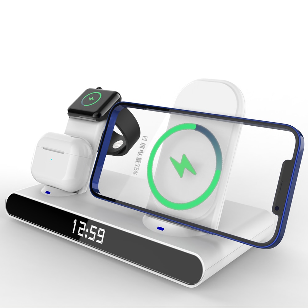 Chargeur sans fil Qi 3 en 1 pour iPhone 13 12 Pro Max iWatch AirPods, Station de charge rapide