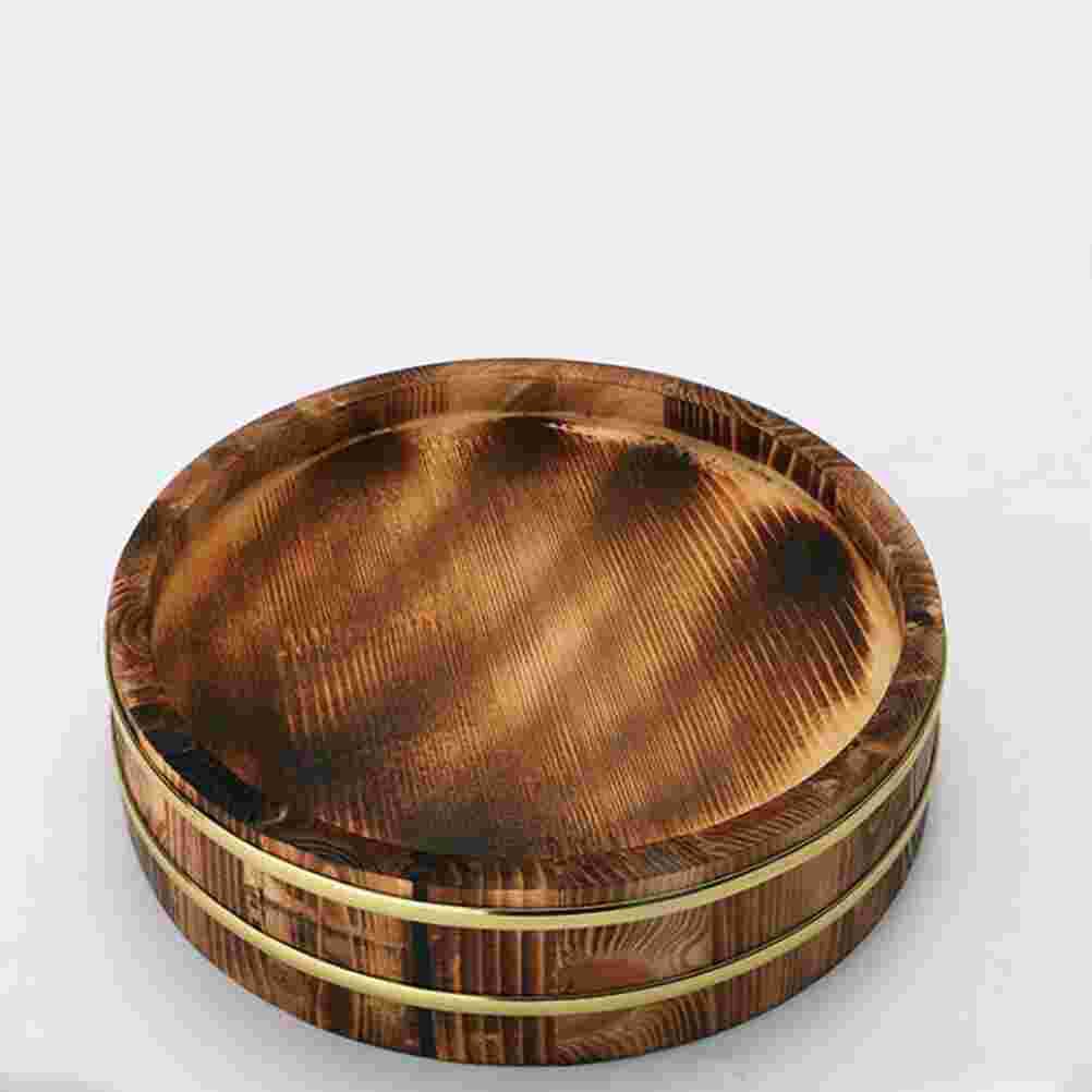 1 Pc Multi-functional Wooden Bucket Food Serving Tray for Restaurant Use