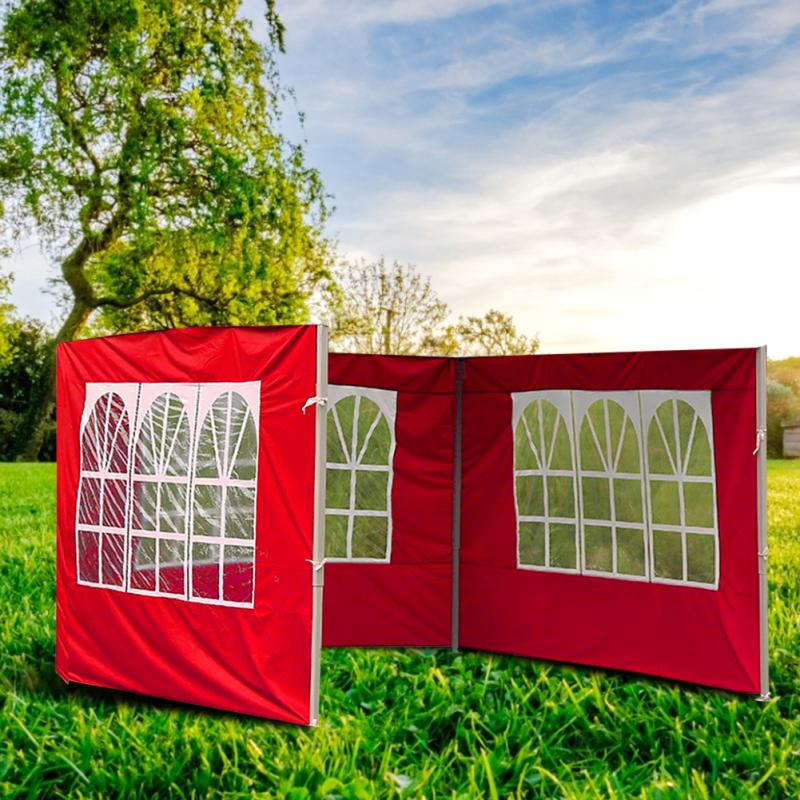 Gazebo Side Panel Waterproof Easy Use Accessories Durable Portable Oxford Cloth Folding Outdoor Tent Reusable Windproof Anti-UV: Red 2